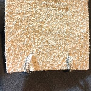 Silver and diamond mini hoops